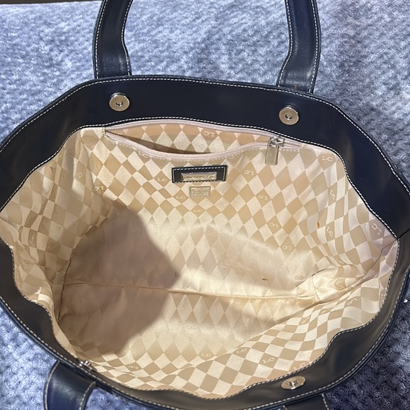 Les Copains Navy tote Made in Italy. Genuine Leather - Picture 6 of 10